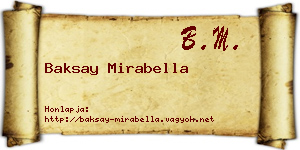 Baksay Mirabella névjegykártya